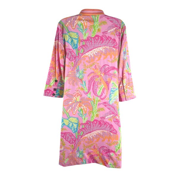 Gretchen Scott Mandarin Dress Medium Palm Palm Pink Floral Colorful NWT DR-1826 - Picture 5 of 10